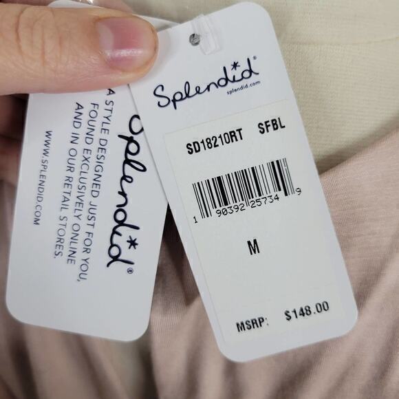 NWT Splendid‎ Cold Shoulder Wrap Dress Tan Beige Size Medium - Picture 4 of 11